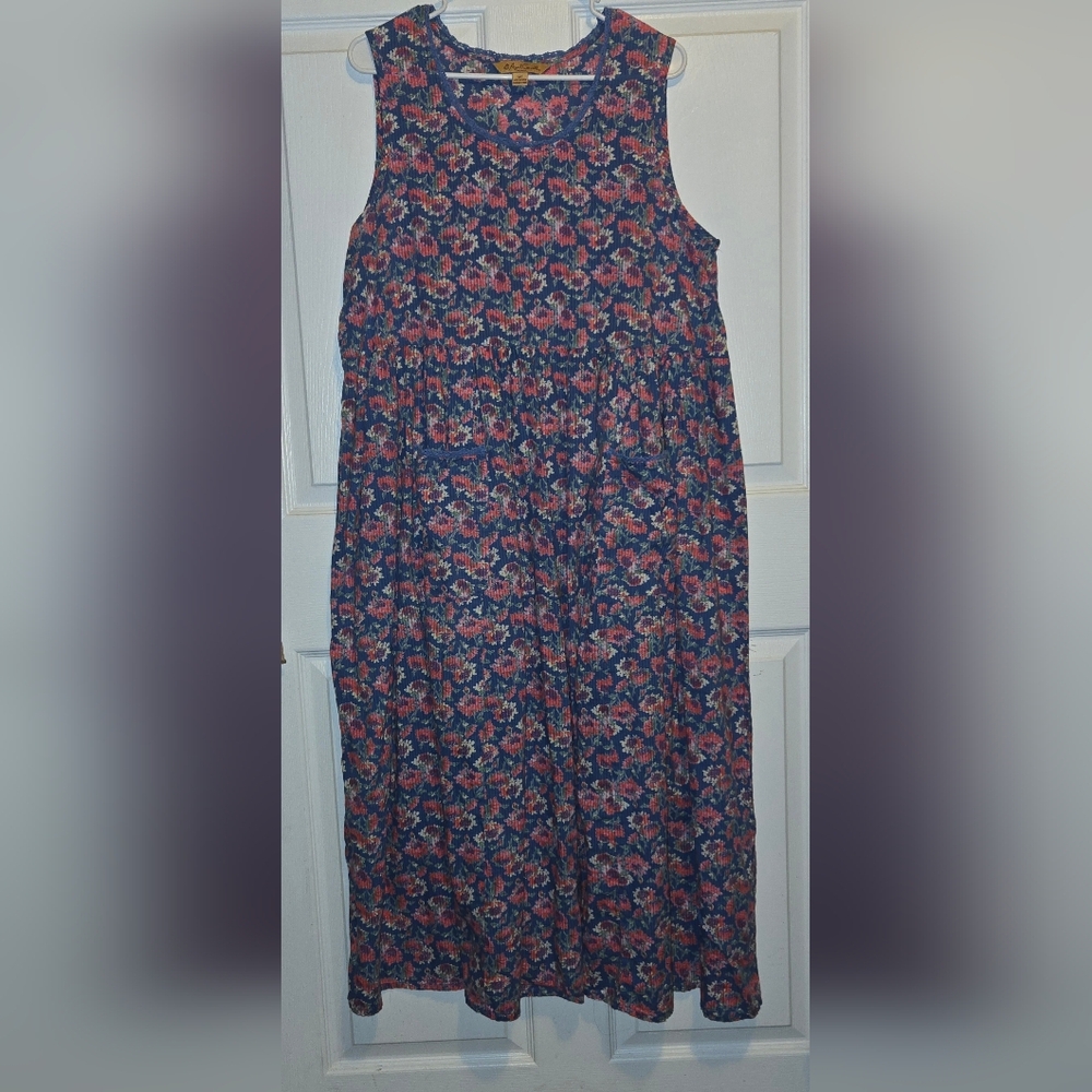 April Cornell Slvless 100% Cotton W1 18-20 Floral Illusion Maxi Dress  1x/2x